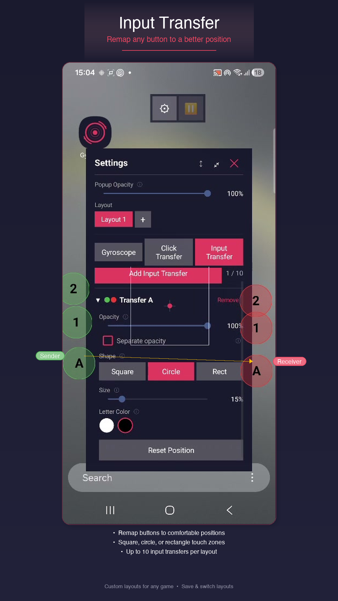 GyroTouch input transfer
